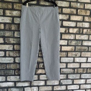 JNY gray/blue white striped seersucker style pants. Lightweight